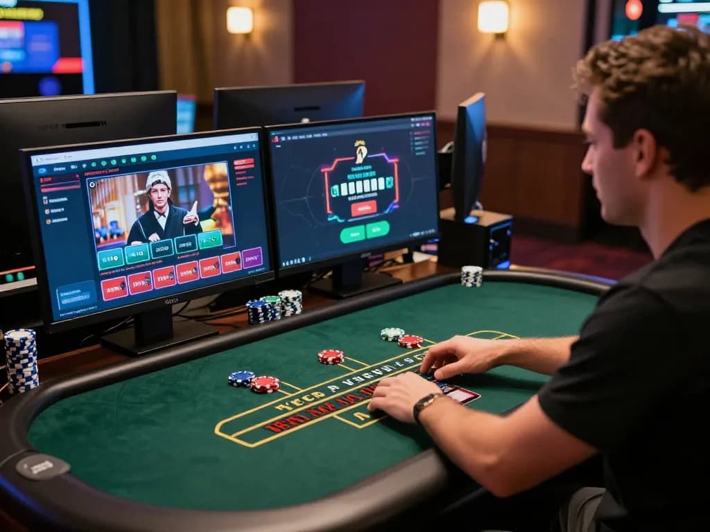 Engaged player betting at ga6789 during a live dealer blackjack session online