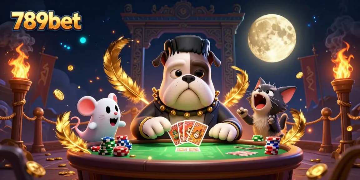 Engage in thrilling gameplay at 789bet with a lively 3D casino scene featuring colorful characters.