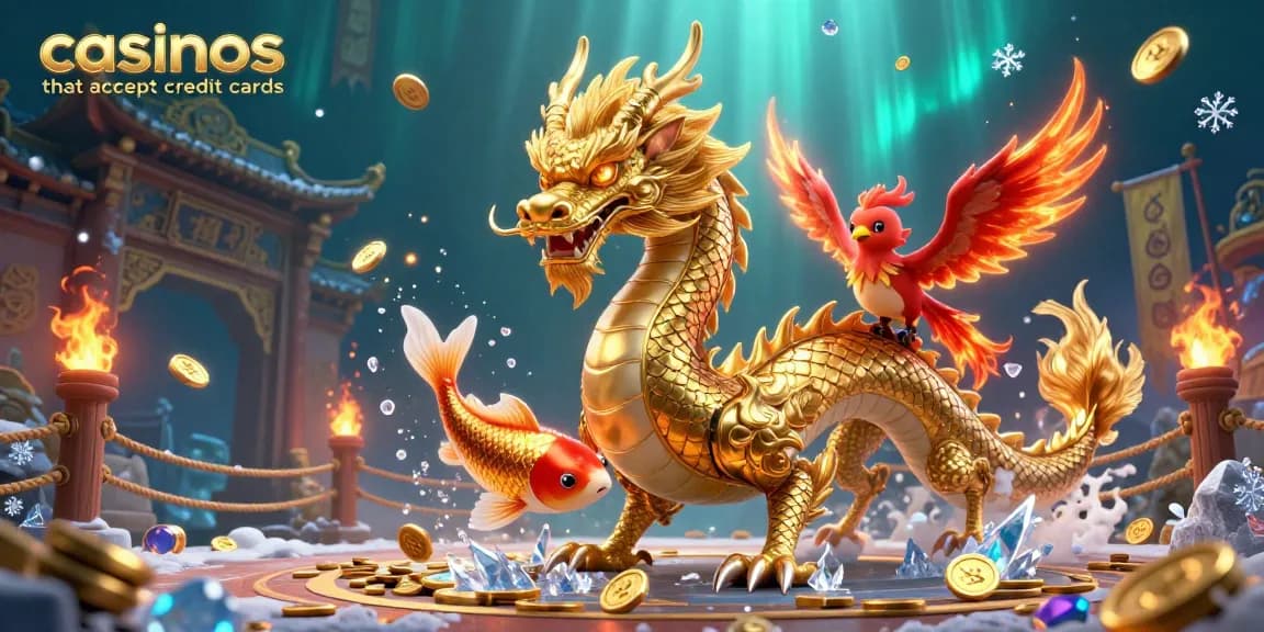 Experience the thrill of casinos that accept credit cards with dynamic dragons and lucky symbols.