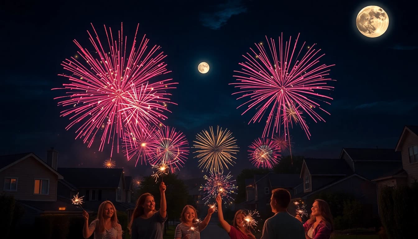 Enjoy affordable fireworks displays with cheap fireworks near me lighting up the night sky.