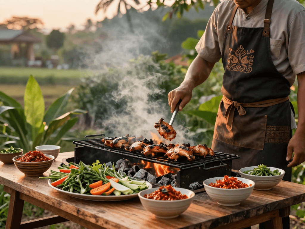 Delicious AYAM BAKAR grilled chicken with sambal rawit from https://sambalrawitankoko.com showcasing authentic flavors.