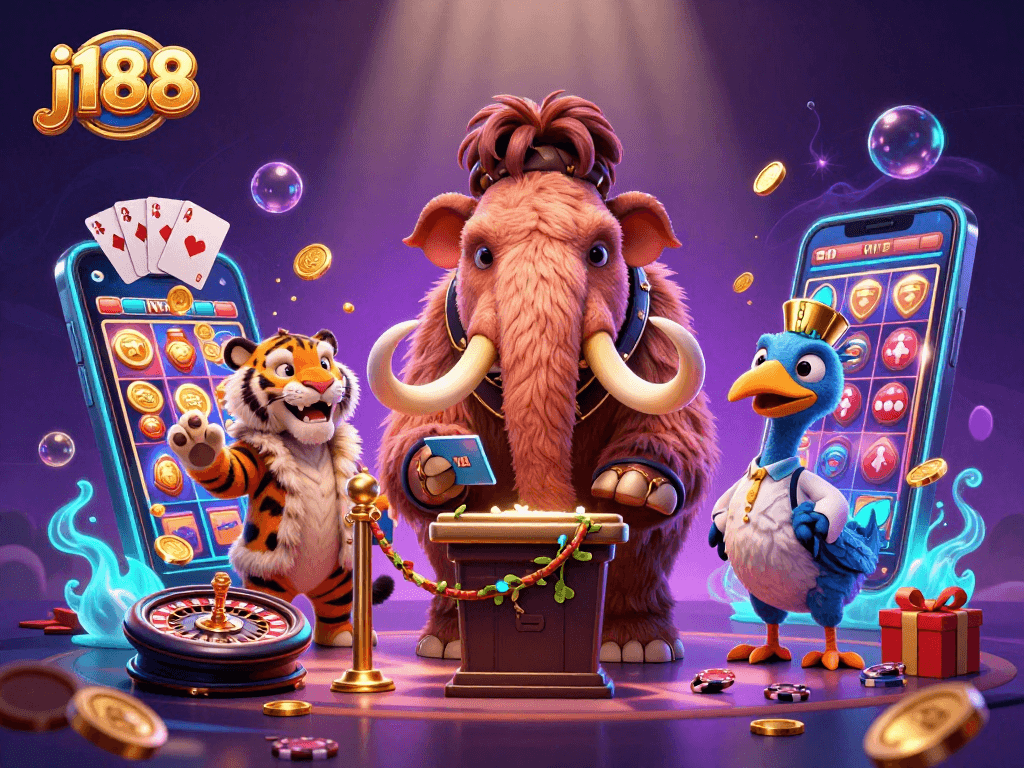 Experience j188's vibrant slots atmosphere with unique characters and thrilling game elements.