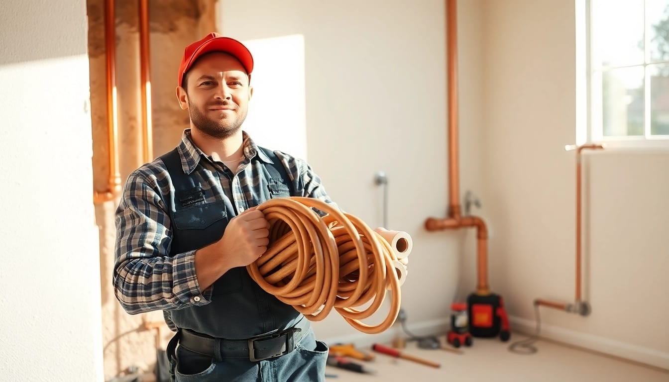 Whole house repiping services Tampa displayed by a professional plumber in a Tampa Bay setting.
