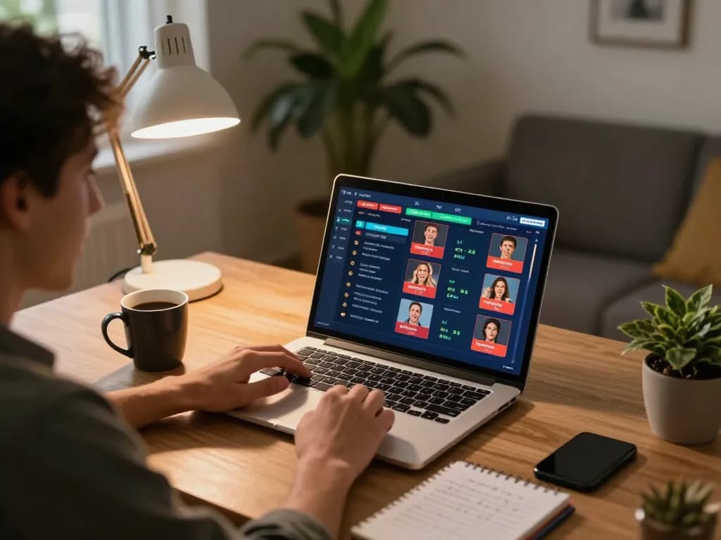 Player engaged in online gambling using the apk sungaitoto on laptop with strategy notes.