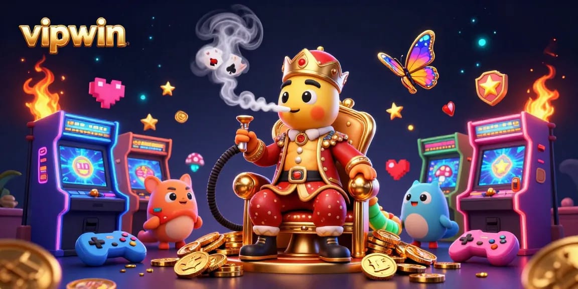 Join the fun at vipwin with an engaging 3D casino-themed scene featuring vibrant gaming elements.