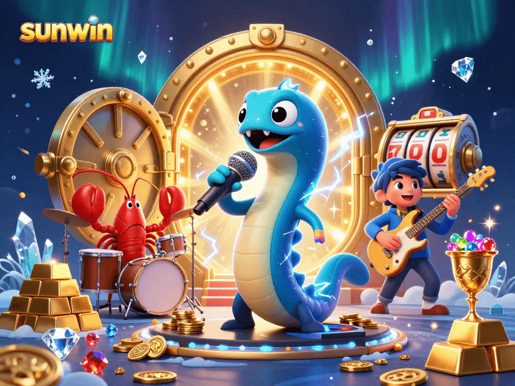 Engage with the sunwin casino experience through an electric eel DJ performance in an underwater setting.
