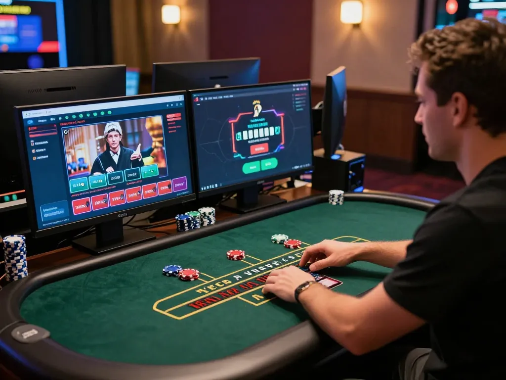 Engaged player betting at ga6789 during a live dealer blackjack session online
