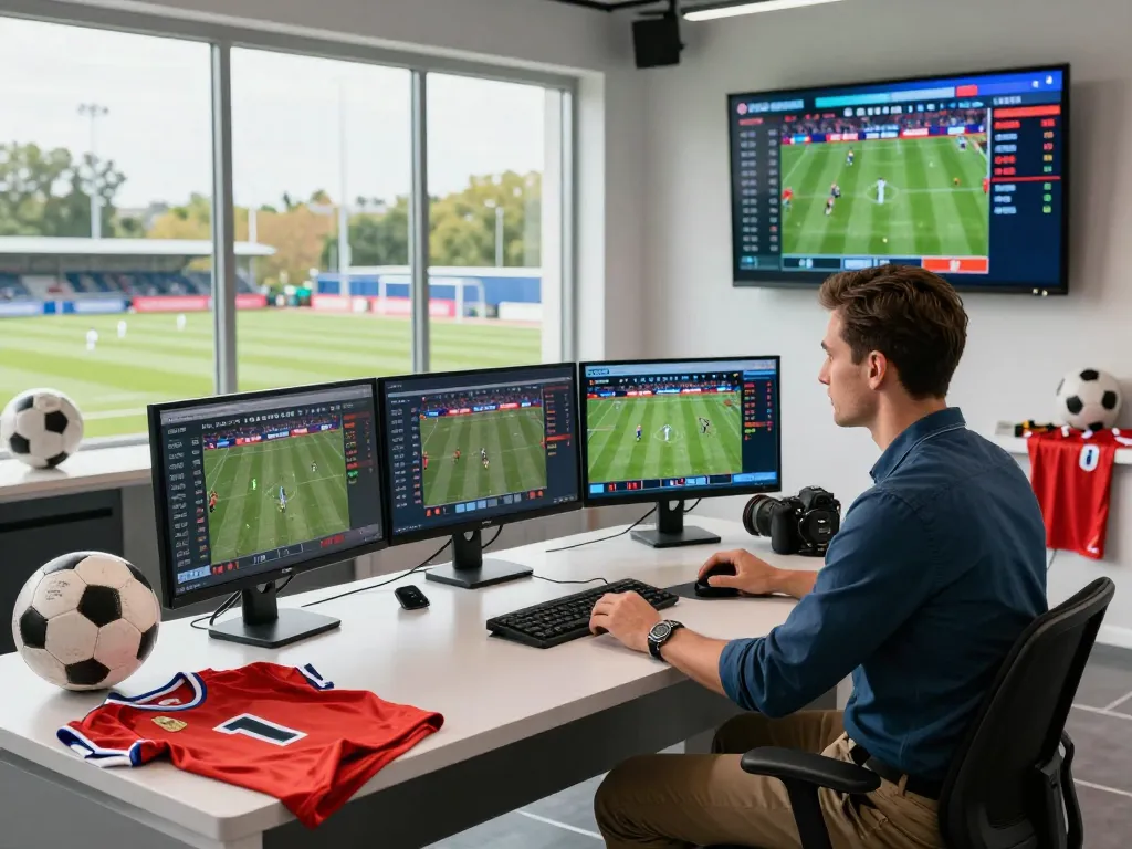 Live sports analysis at a studio showcasing current keonhacai betting odds and statistics.