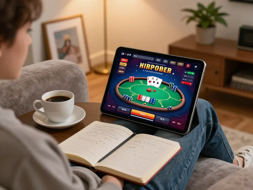 Engaging in a poker game on Sunwin's online casino platform from a cozy home setting