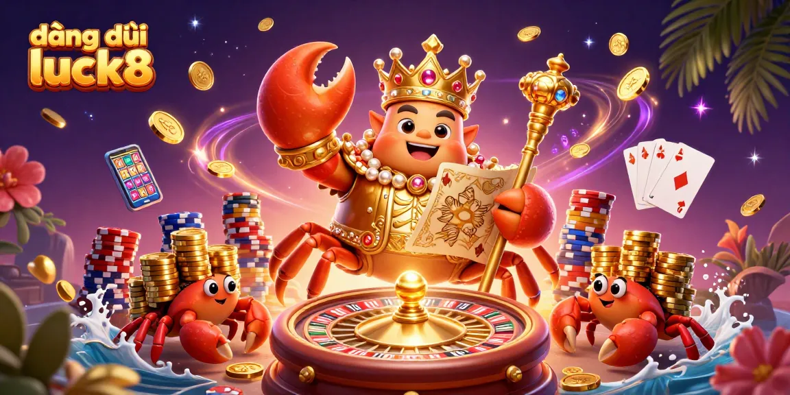Engage in exciting casino adventures with đăng ký luck8, featuring a golden crab emperor and dazzling game elements.