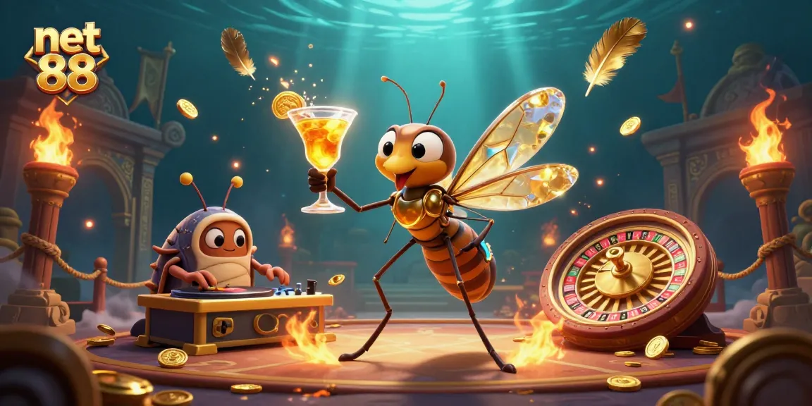 Engage with net 88's vibrant casino scene featuring captivating characters and dynamic gaming elements.