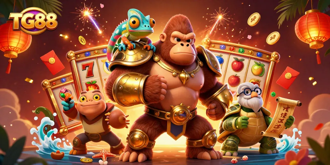 Engage in exciting gameplay at TG88 with vibrant 3D characters and dynamic casino elements.