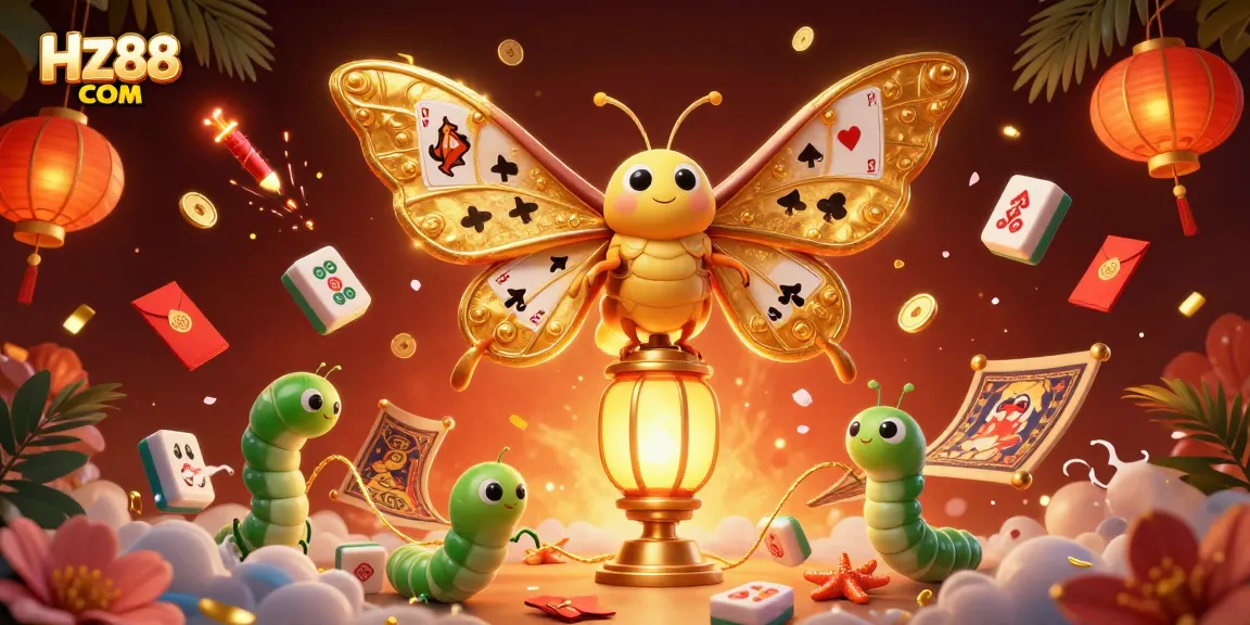 Experience HZ88 COM gaming thrills with vibrant 3D illustrated scenes of casino fun and rewards.