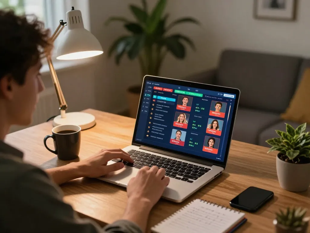 Player engaged in online gambling using the apk sungaitoto on laptop with strategy notes.
