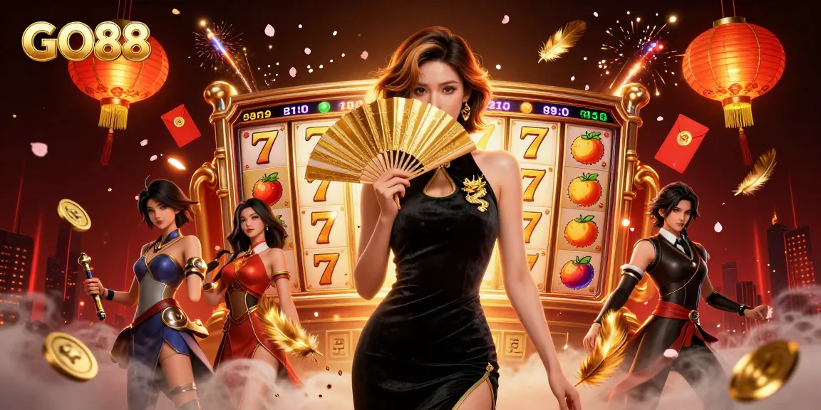 Experience winning with GO88's thrilling slot games amidst captivating visuals.