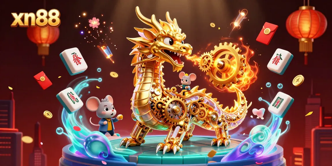 Engage with xn88’s vibrant golden dragon scene full of gambling symbols and energy.