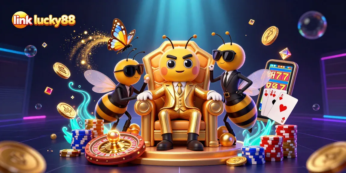 Spin thrilling games with link lucky88, showcasing exciting casino action and vibrant characters.