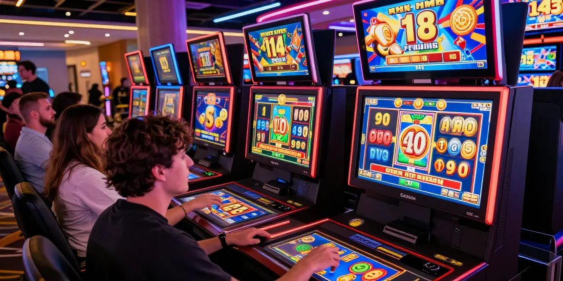 Players enjoying bonus buy slots at a virtual casino, showcasing vibrant game graphics and engaging atmosphere