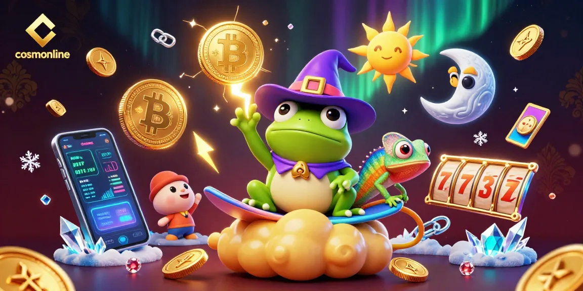 Experience the thrill of cosmonline with 3D cartoon characters in a vibrant casino scene.