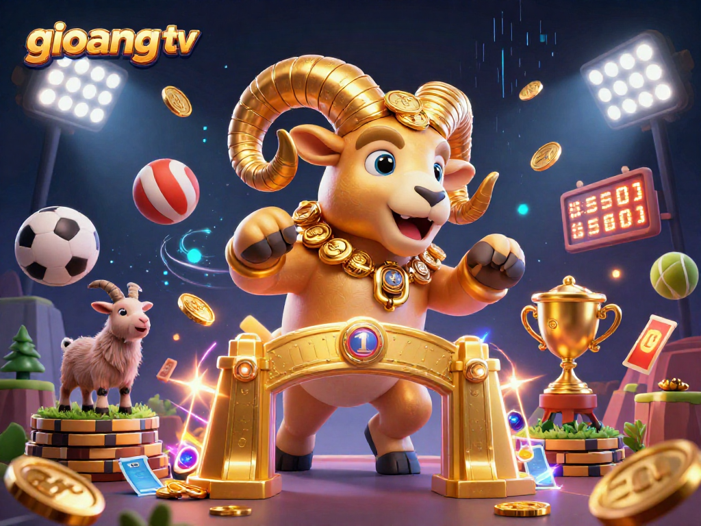 Experience thrilling sports action with giovang tv at a 3D gambling scene filled with dynamic elements.