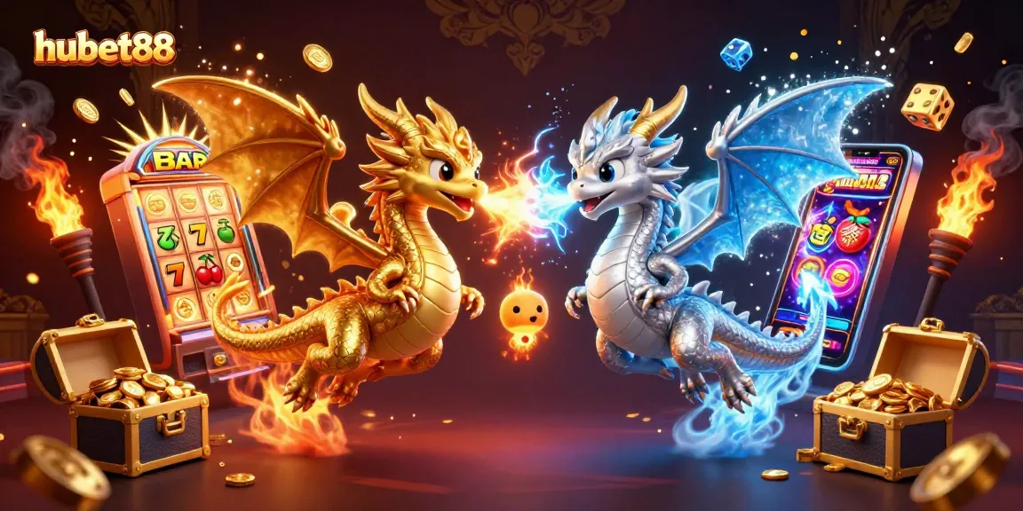 Spin the reels and ignite excitement with hubet88's dynamic casino scene featuring colorful characters.