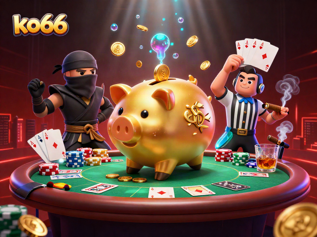 Experience thrilling action with ko66 at a dynamic casino showdown featuring vibrant characters and elements.