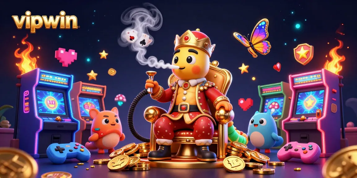 Join the fun at vipwin with an engaging 3D casino-themed scene featuring vibrant gaming elements.