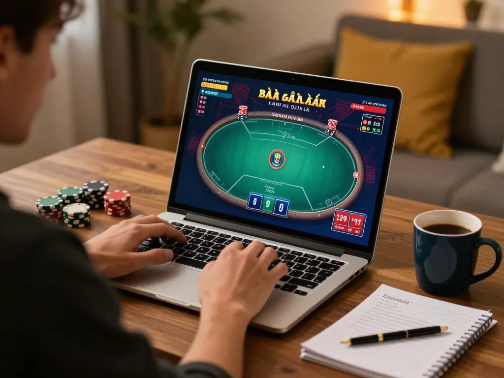 Player enjoying game bài đổi thưởng while engaged in strategic gameplay at home.