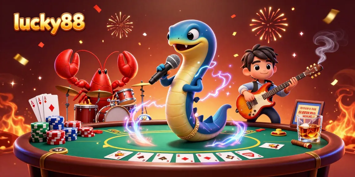 Experience lucky88 slot excitement at an electrifying underwater casino show featuring unique characters.