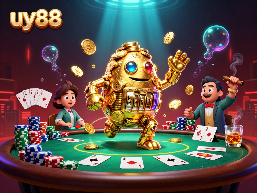 Win with uy88 by mastering poker strategies at a vibrant casino setting.