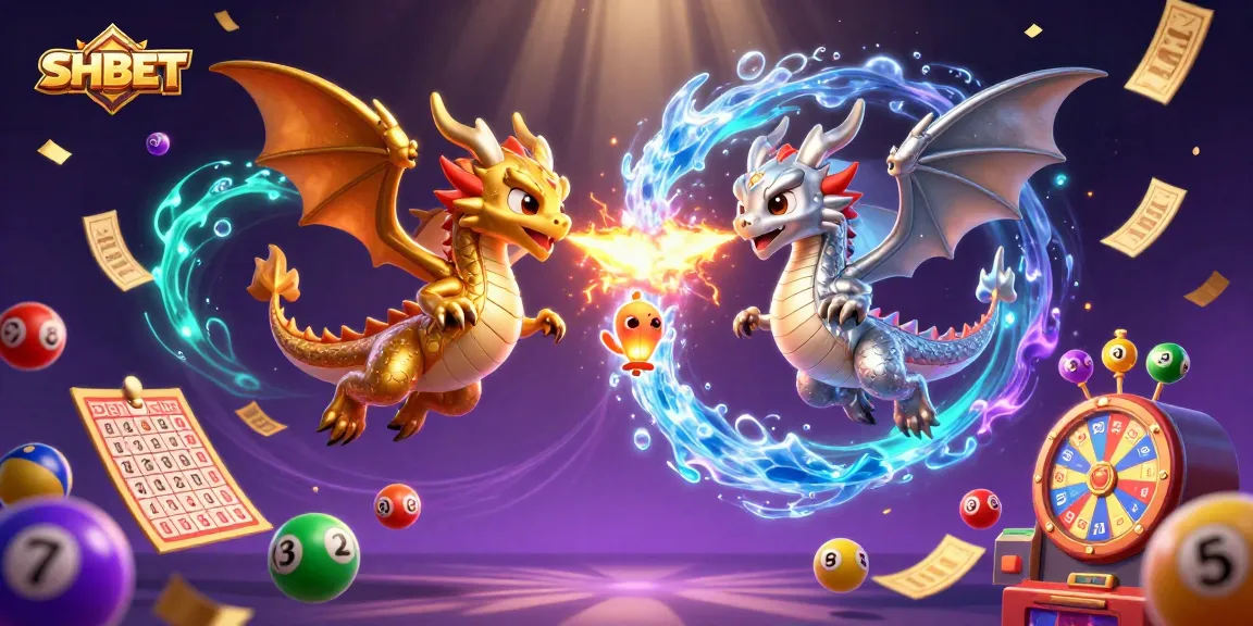 Engage with SHBET's vibrant atmosphere featuring golden and silver dragons in an exhilarating lottery scene.