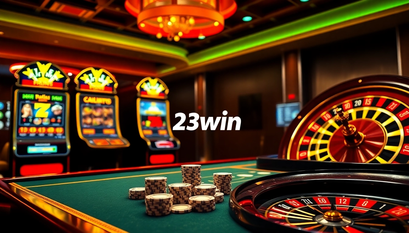 Casino excitement unfolds as players engage with 23win's immersive gaming experience.