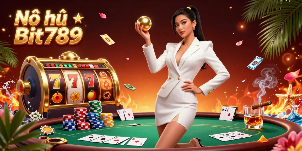 Nổ hũ Bit789 jackpot slots with vibrant reels and exciting casino elements creating winning energy.