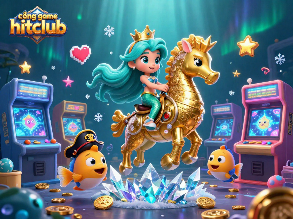 Engage with cổng game hitclub in this vibrant 3D illustration filled with gaming excitement.
