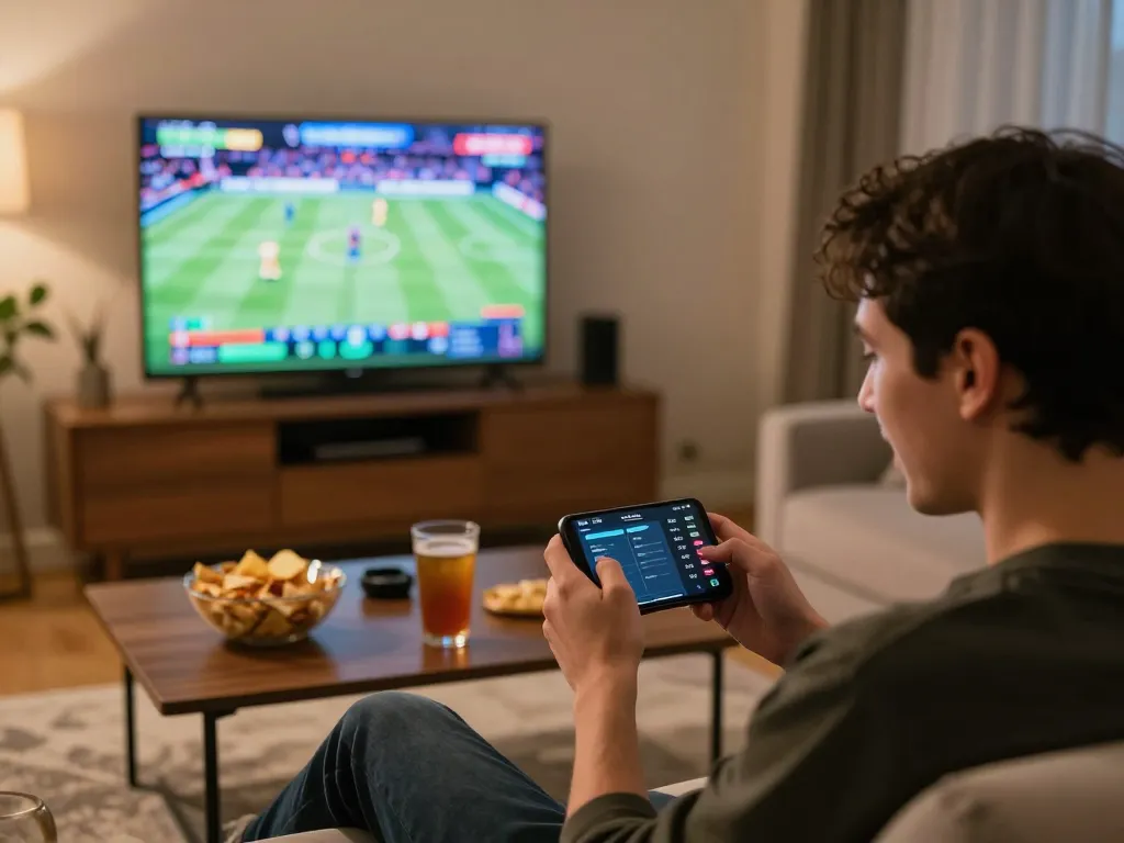 Engaging esports betting on a smartphone in lifestyle setting depicting dh88 com experience
