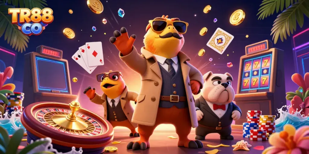 Catch the excitement at TR88 CO with animated raptors trying to sneak into a casino.