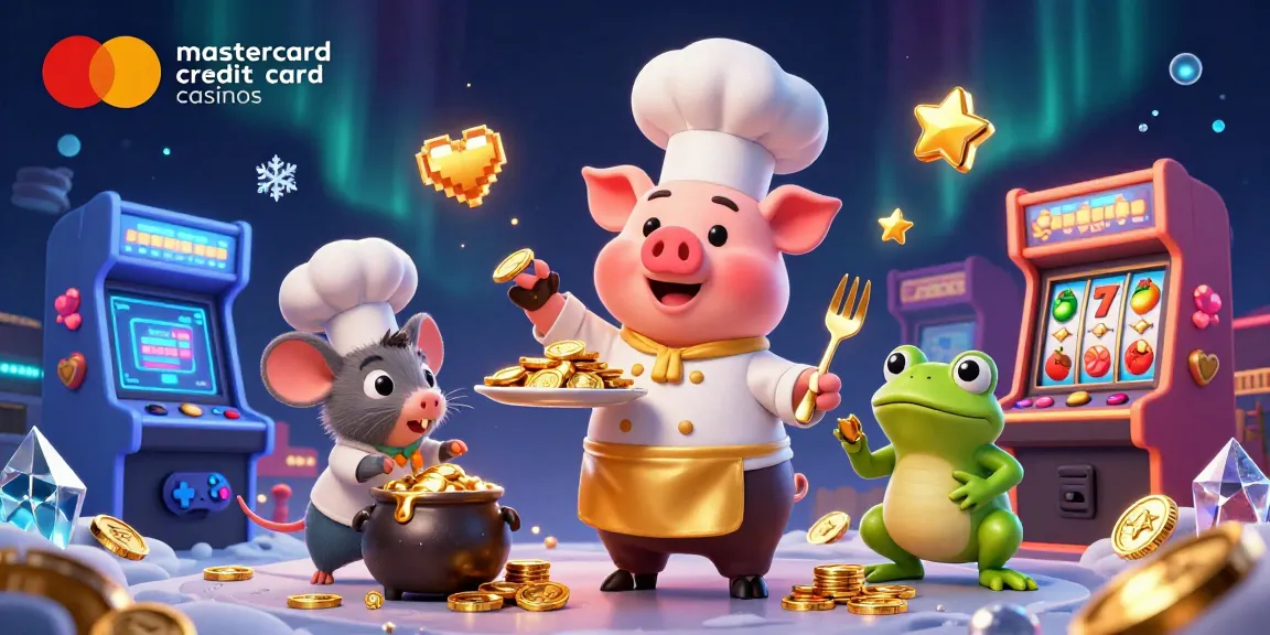 Engage in thrilling mastercard credit card casinos with a vibrant scene of culinary fun and gambling excitement.