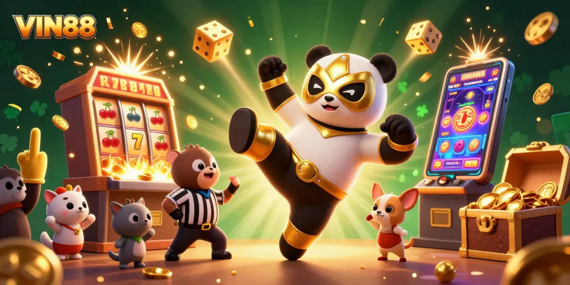 Experience the excitement of VIN88 as animated characters engage in thrilling casino action with vibrant visuals.