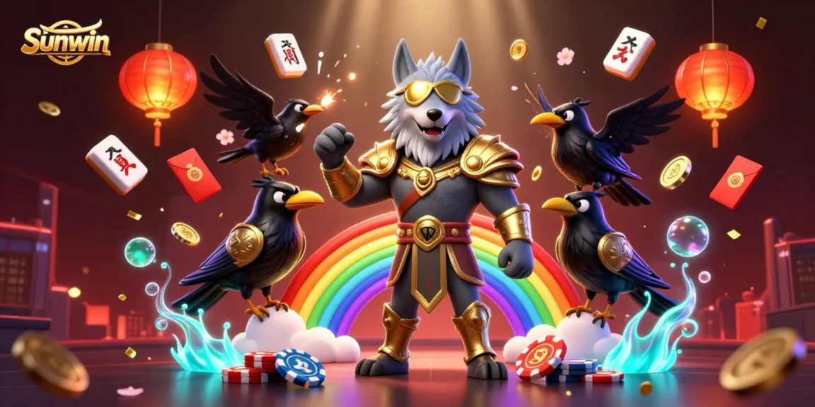 Experience thrilling gaming at Sunwin with 3D Odin and magical casino elements in a vibrant scene.