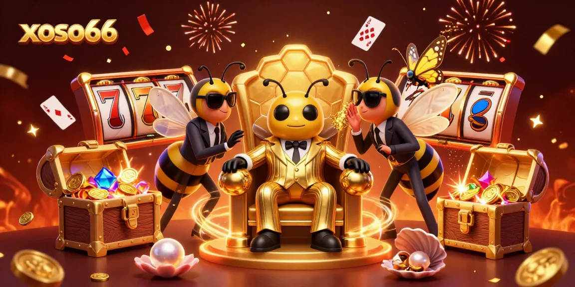 Win at xoso66 with exciting slot games featuring a bumblebee boss and lavish treasure!