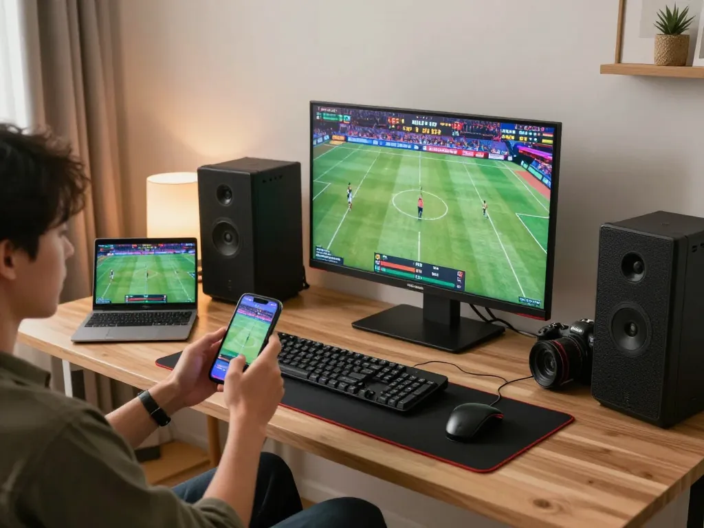 Engaging in online sports betting with g28 com on smartphone in modern home setup