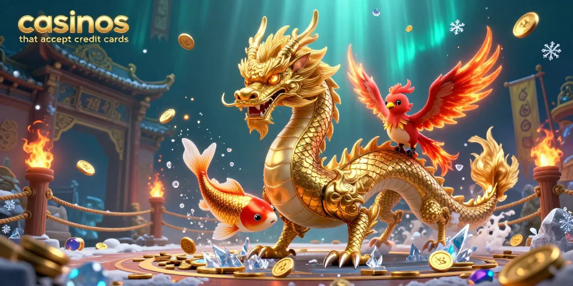 Experience the thrill of casinos that accept credit cards with dynamic dragons and lucky symbols.