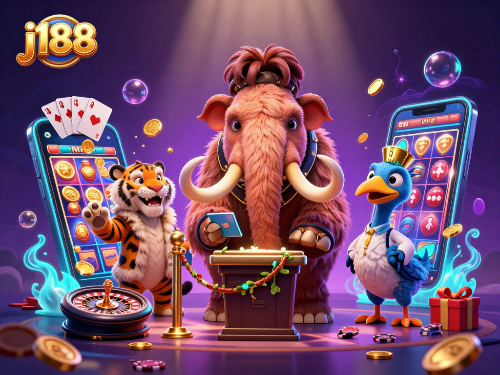 Experience j188's vibrant slots atmosphere with unique characters and thrilling game elements.