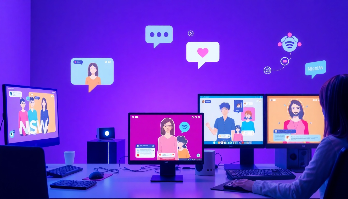Engaging NSFW AI chat platforms shown in a modern digital workspace setting.