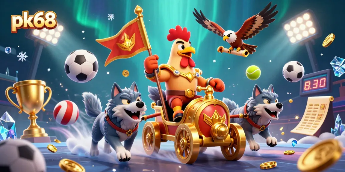 Engage in thrilling adventures with pk68's dynamic gaming scene featuring sports elements.