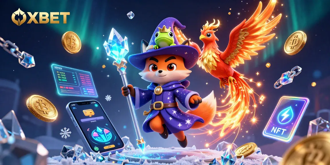 Experience OXBET's vibrant casino atmosphere with mystical characters and cryptocurrency elements.