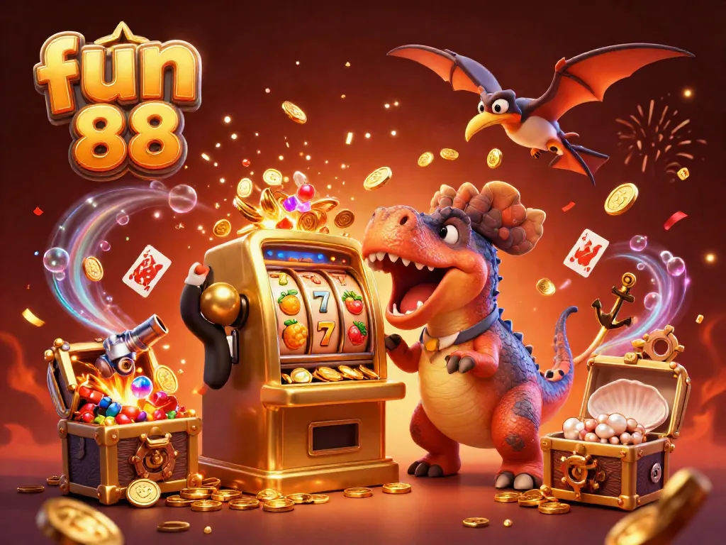 Catch the excitement of fun 88 as a dinosaur wins a jackpot at the casino!