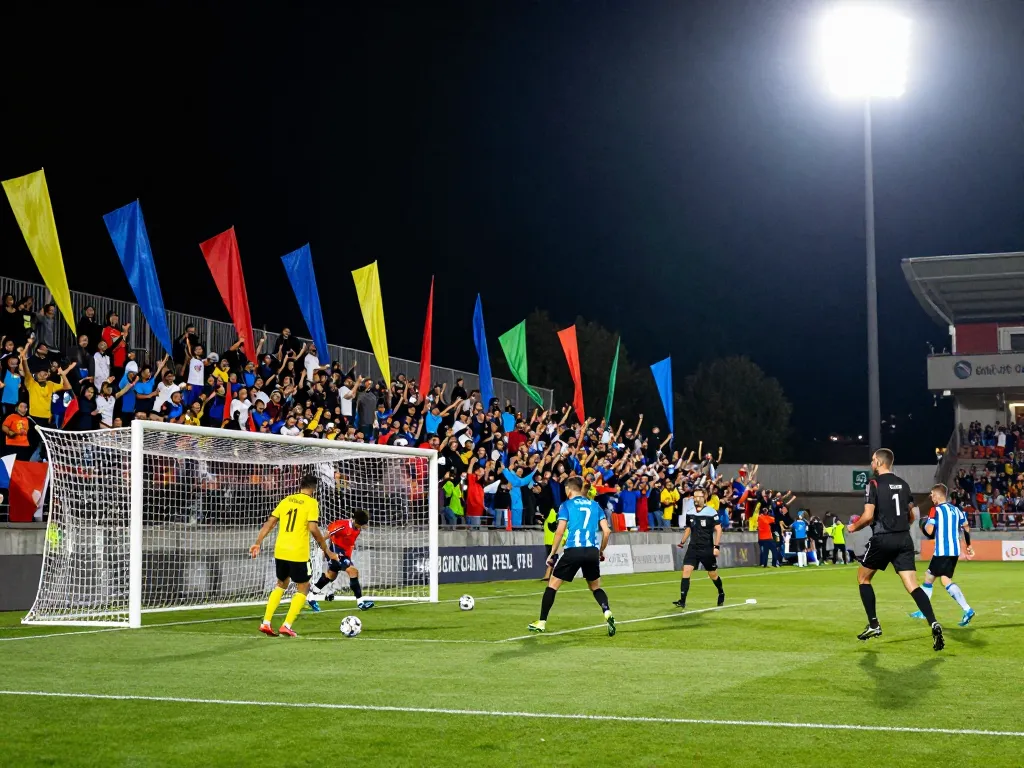 Exciting soccer picks action with players in motion on a lively pitch.
