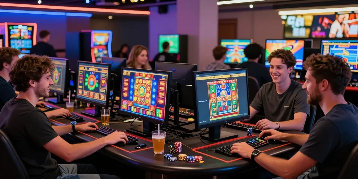Dynamic gaming scene showcasing players enjoying non UK casino games in a vibrant virtual environment.