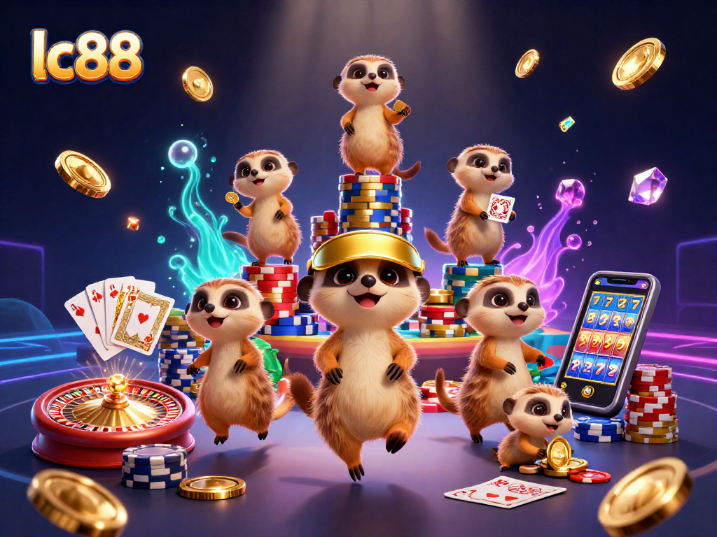 Engage with thrilling games at lc88 casino through adorable meerkat characters in dynamic gambling action.